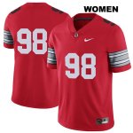 Women's NCAA Ohio State Buckeyes Jerron Cage #98 College Stitched 2018 Spring Game No Name Authentic Nike Red Football Jersey PP20R76NR